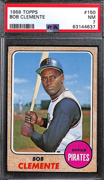 1968 Topps Graded Lot - Clemente (PSA 7), Yastrzemski (PSA 7), Seaver (PSA 4.5), Aaron (PSA 4)