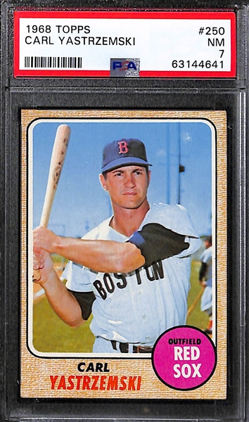 1968 Topps Graded Lot - Clemente (PSA 7), Yastrzemski (PSA 7), Seaver (PSA 4.5), Aaron (PSA 4)