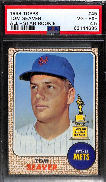1968 Topps Graded Lot - Clemente (PSA 7), Yastrzemski (PSA 7), Seaver (PSA 4.5), Aaron (PSA 4)