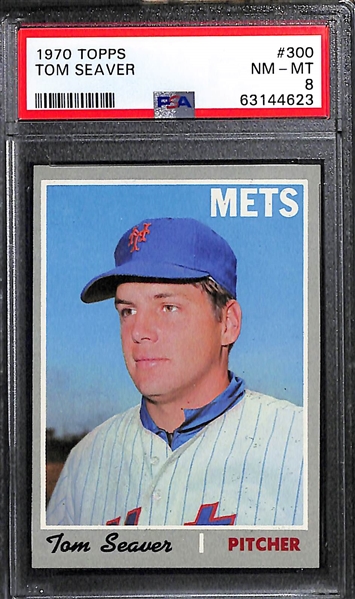 (4) 1970 Topps Graded Cards - Seaver (PSA 8), Aaron (PSA 6), Mays (PSA 5.5), Bench (PSA 6)