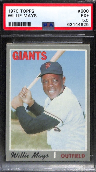 (4) 1970 Topps Graded Cards - Seaver (PSA 8), Aaron (PSA 6), Mays (PSA 5.5), Bench (PSA 6)