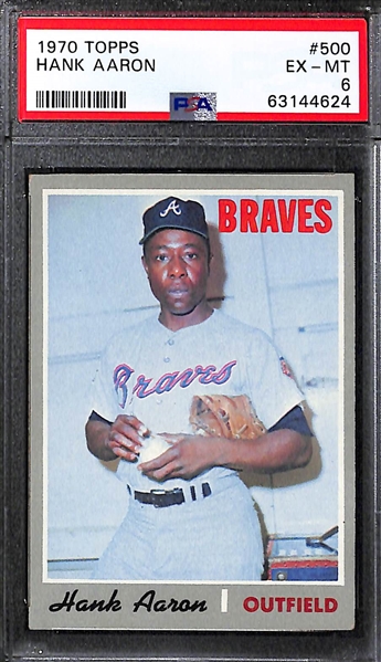 (4) 1970 Topps Graded Cards - Seaver (PSA 8), Aaron (PSA 6), Mays (PSA 5.5), Bench (PSA 6)