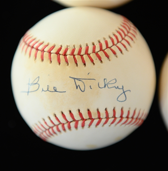 Lot of (4) Signed Baseballs - Bill Dickey, Charlie Gehringer, Johnny Mize, Billy Herman (JSA Auction LOA)