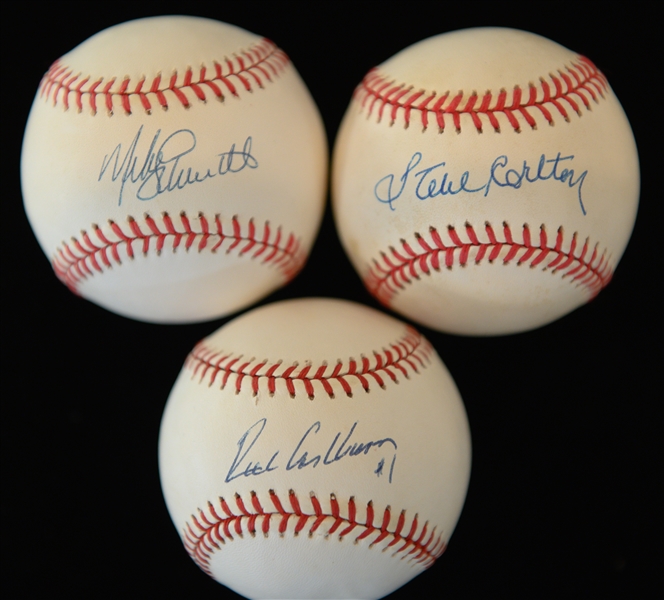Lot of (3) Signed Baseballs - Mike Schmidt, Steve Carlton, Richie Ashburn (JSA Auction LOA)