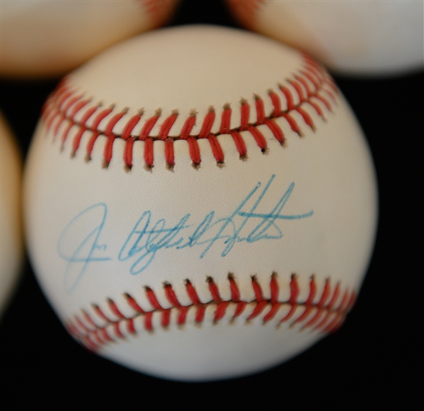 Lot of (5) Signed Baseballs - Catfish Hunter, Rick Ferrell, Phil Niekro, Tommy John, Hal Newhouser (JSA Auction LOA)