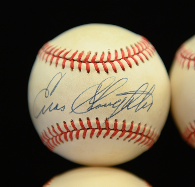 Lot of (6) Signed Baseballs - Kaline, Kiner, Mathews, Slaughter, Lopat, E. Wynn  (JSA Auction LOA)