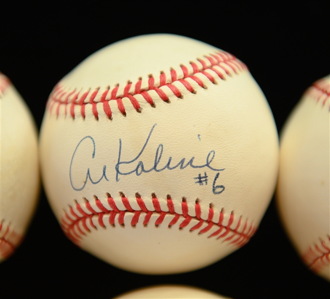 Lot of (6) Signed Baseballs - Kaline, Kiner, Mathews, Slaughter, Lopat, E. Wynn  (JSA Auction LOA)