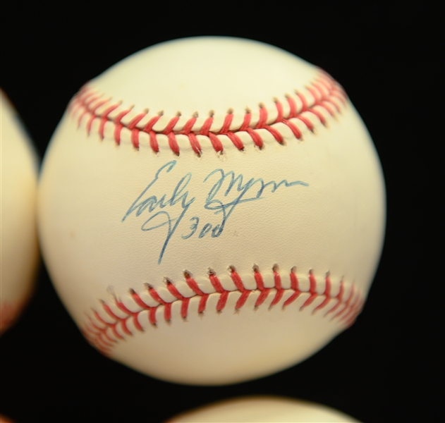 Lot of (6) Signed Baseballs - Kaline, Kiner, Mathews, Slaughter, Lopat, E. Wynn  (JSA Auction LOA)