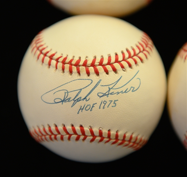 Lot of (6) Signed Baseballs - Kaline, Kiner, Mathews, Slaughter, Lopat, E. Wynn  (JSA Auction LOA)