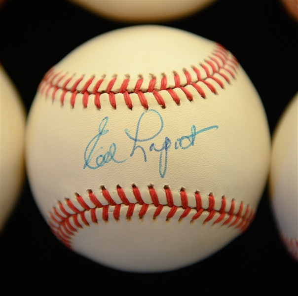 Lot of (6) Signed Baseballs - Kaline, Kiner, Mathews, Slaughter, Lopat, E. Wynn  (JSA Auction LOA)