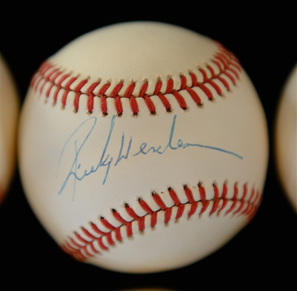 Lot of (6) Signed Baseballs - Rickey Henderson, Alan Trammell, Robin Yount, Wade Boggs, Rod Carew, Dale Murphy (JSA Auction LOA)