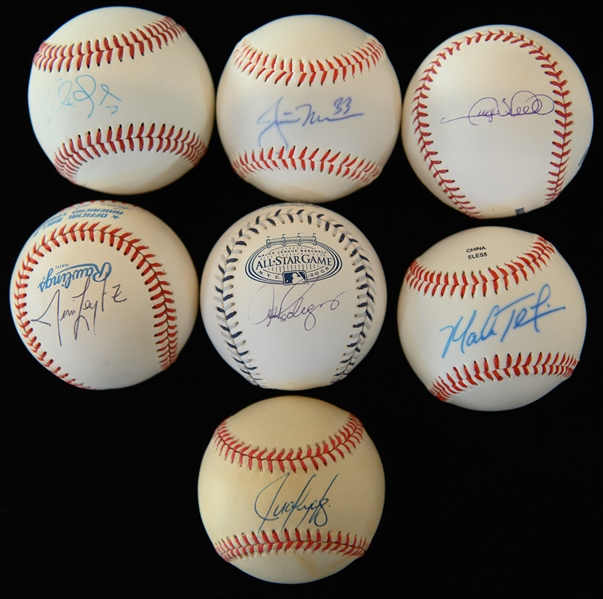 (7) Signed Baseballs - Alex Rodriguez (2008 AS Game), Sheffield, A. Gordon, J. Gonzalez, M. Teixeira, J. Leyritz, J. Morneau (JSA Auction LOA)
