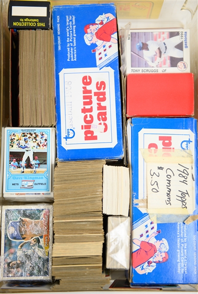 Huge Mostly Baseball Lot with Many 1980s Sets, Rack Packs w. Griffey Jr. Rookies and 1951 Bowman Bobby Schantz