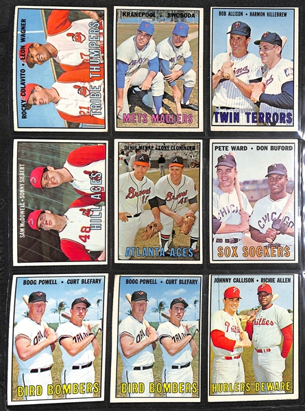 Lot of (144) 1967 Topps Baseball Cards w. Mickey Mantle, Clemente, Mays, Aaron, +