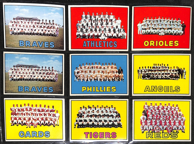 Lot of (144) 1967 Topps Baseball Cards w. Mickey Mantle, Clemente, Mays, Aaron, +