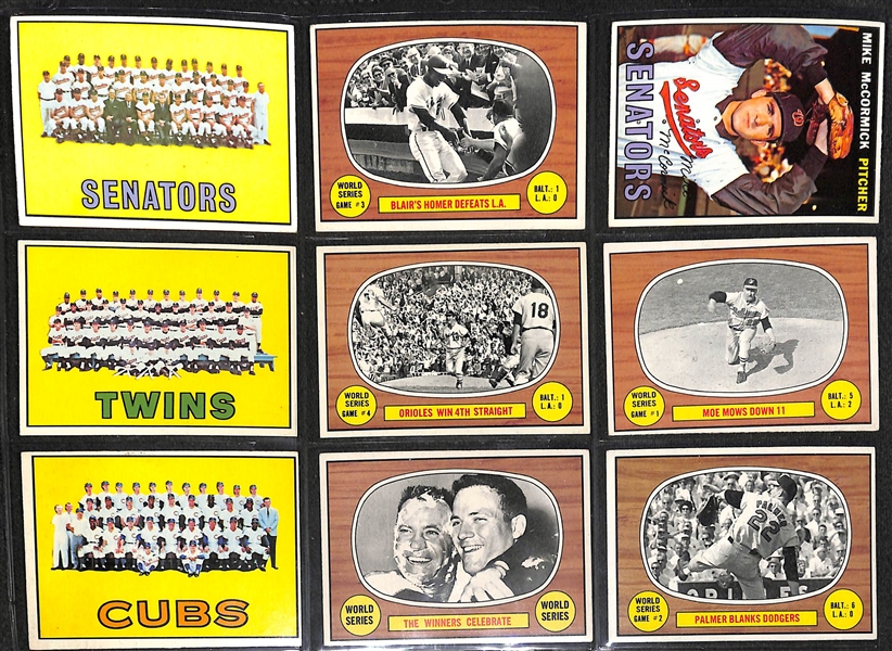 Lot of (144) 1967 Topps Baseball Cards w. Mickey Mantle, Clemente, Mays, Aaron, +