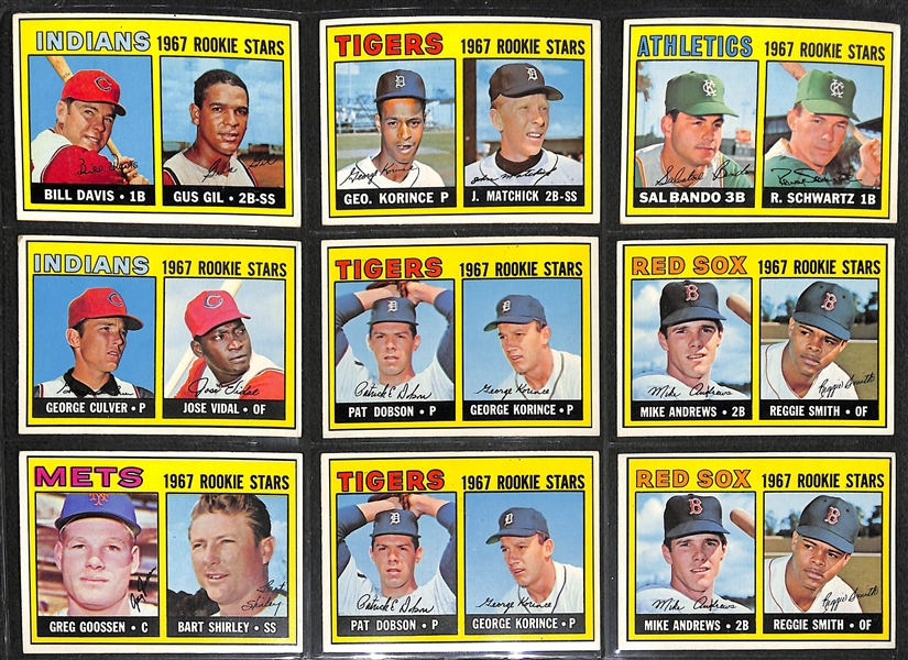 Lot of (144) 1967 Topps Baseball Cards w. Mickey Mantle, Clemente, Mays, Aaron, +