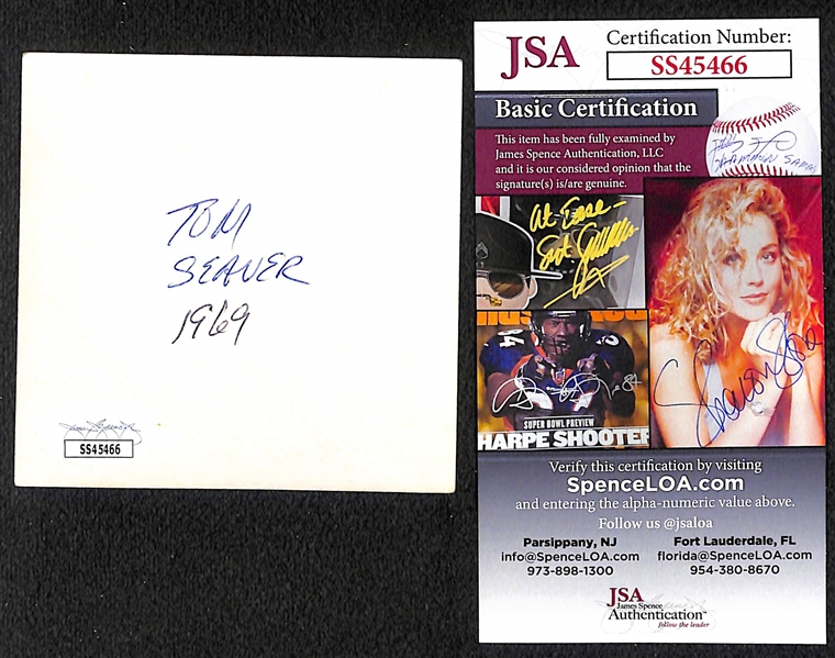 (16) Original 1969 NY Mets 3.5x3.5 Photos - One Signed by Tom Seaver (Other Photos Inc. Ryan, Berra, Hodges) - JSA Auction Letter