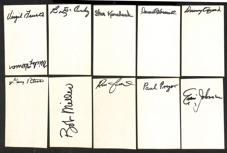Lot of 33 Autographed Baseball Items w. Robin Roberts Exhibit Card, and Many Index Cards (Inc. Johnny Mize) - JSA Auction Letter