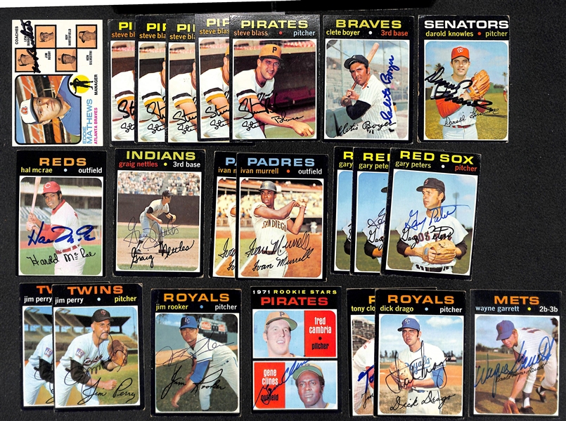 Lot of Over (140) Signed Baseball Cards w. (30) Tug McGraw Signed Cards - Mostly 1970s Topps Cards - JSA Auction Letter
