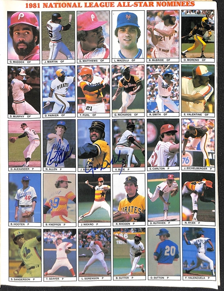 Autograph Lot - Musial Photo, 1981 AS Game Signed Program w. Stargell, Feller, F. Howard(Cover/Pages Detached, Inc. Ticket Stub), Golf Photos (JSA Auction Letter)