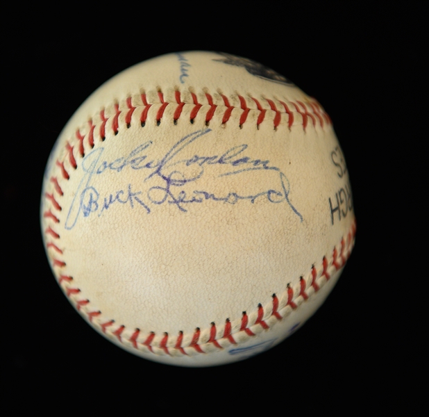 Vintage Pirates Logo Baseball Signed By Bill Terry, Jocko Conlon, Buck Leornard, George L. Kelly, Bob Feller, Billy Herman, Edd Roush, Ken Smith& Birdie Tebbetts (JSA Auction Letter)