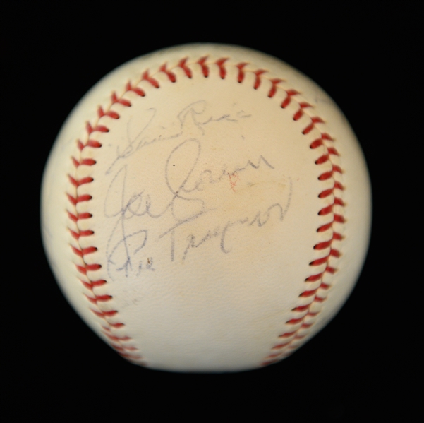 Official AL Joe Cronin Baseball Signed By (12) HOFers w. Pie Traynor, C. Gehringer, Grove, Cronin, Z. Wheat, H. Manush, G. Hartnett, S. Rice, M. Carey, Schalk, Roush