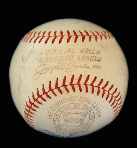 Official AL Joe Cronin Baseball Signed By (12) HOFers w. Pie Traynor, C. Gehringer, Grove, Cronin, Z. Wheat, H. Manush, G. Hartnett, S. Rice, M. Carey, Schalk, Roush