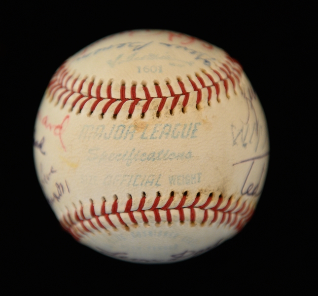 Major League Specification Baseball w. (17) Signatures Inc. RARE Effa Manley - Mostly Negro League Stars also inc. Day, Dandridge, Judy Johnson, Joe Black, Feller, Irvin, O'Neil, + (Full JSA LOA) 