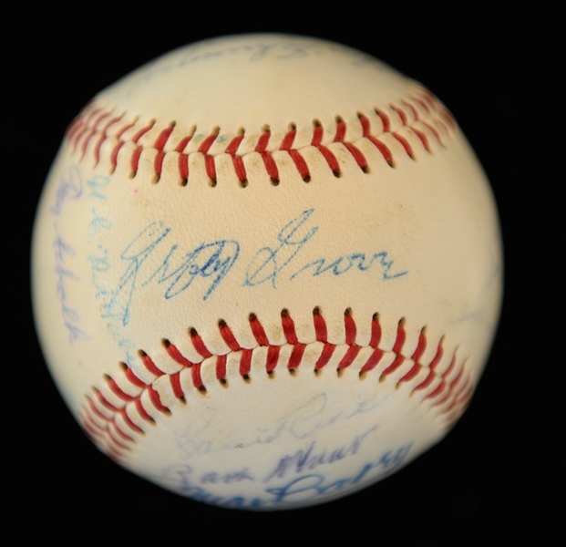 Official AL Joe Cronin Baseball Signed By 13 HOFers - Traynor, C. Gehringer, L. Waner,  S. Rice, M. Carey, Grove, Schalk, Roush, L. Appling, Manush, Hartnett, Wheat, Cronin (Full JSA LOA)