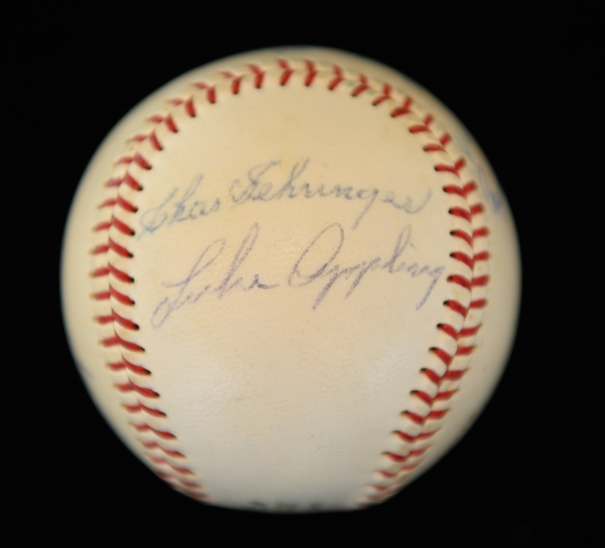 Official AL Joe Cronin Baseball Signed By 13 HOFers - Traynor, C. Gehringer, L. Waner,  S. Rice, M. Carey, Grove, Schalk, Roush, L. Appling, Manush, Hartnett, Wheat, Cronin (Full JSA LOA)