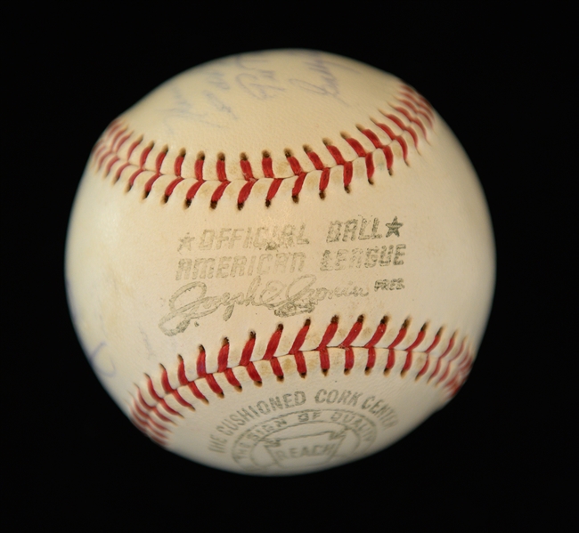 Official AL Joe Cronin Baseball Signed By 13 HOFers - Traynor, C. Gehringer, L. Waner,  S. Rice, M. Carey, Grove, Schalk, Roush, L. Appling, Manush, Hartnett, Wheat, Cronin (Full JSA LOA)