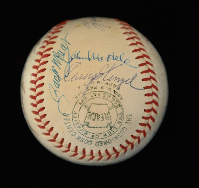 Official AL Joe Cronin Signed Baseball (18 Signatures) - Mostly HOFers - w. Joe DiMaggio, Pie Traynor, Max Carey, Grove, Ruffing, Schalk, Wheat, Stengel, Manush, Gomez, Cronin, + - Full JSA LOA