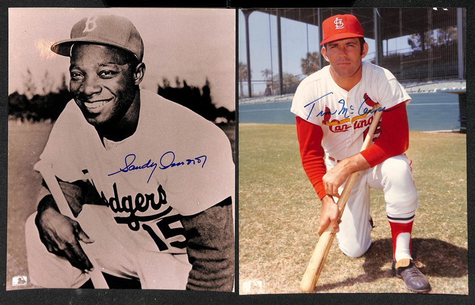 Lot of (10) Baseball Autographed 8x10 Photos w. Banks, Spahn, Thomson, Kiner, L. Appling, B. Terry, + (JSA Auction Letter)