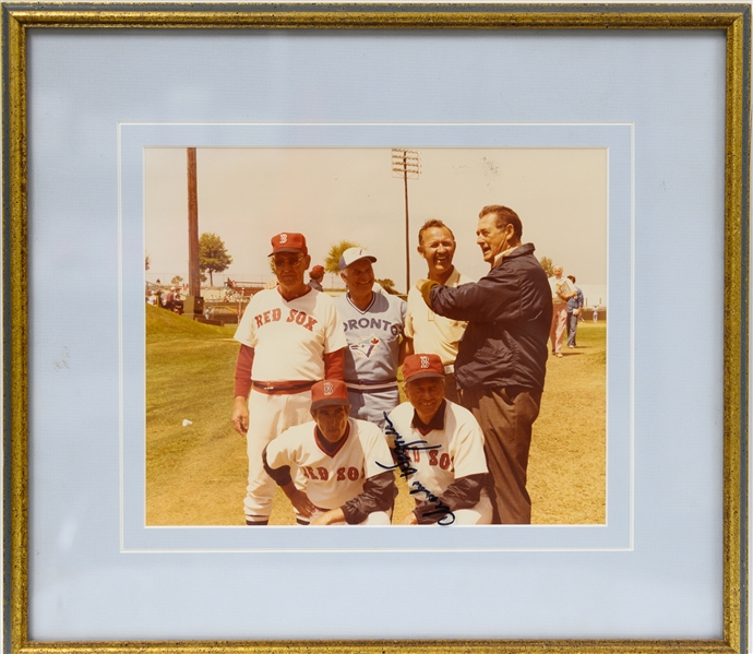(8) Signed Items From Broadway Charlie Wagner's Estate, Inc. Carlton Fisk (Sympathy Card), Harry Kalas (Sympathy Card), Boo Ferriss (Letter), & Charlie Wagner Autographs (JSA Auction Letter)