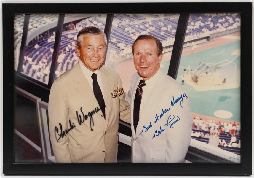 (8) Signed Items From Broadway Charlie Wagner's Estate, Inc. Carlton Fisk (Sympathy Card), Harry Kalas (Sympathy Card), Boo Ferriss (Letter), & Charlie Wagner Autographs (JSA Auction Letter)