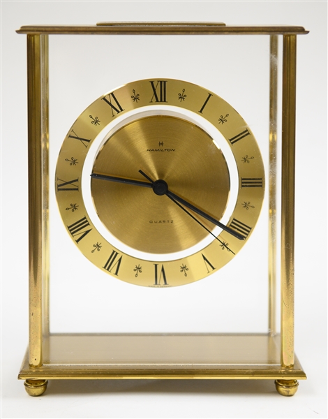 Hamilton Quartz Clock Presented to Broadway Charlie Wagner From the Boston Red Sox for 47 Years of Service