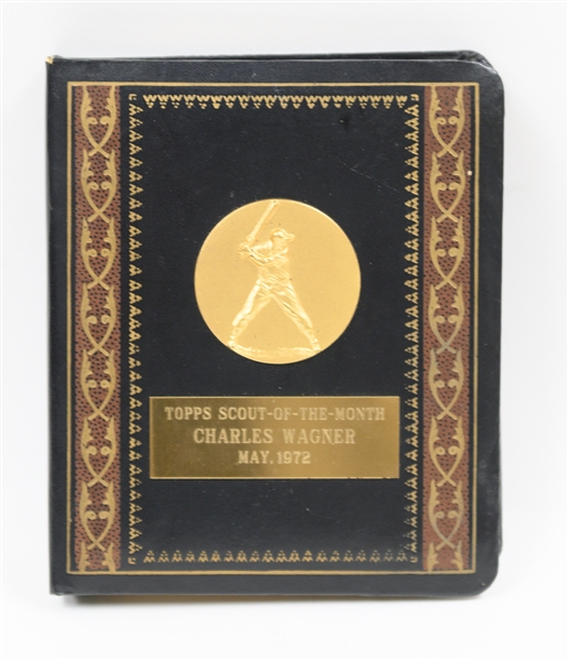 (5) Charlie Wagner Collection Items - 1972 Topps Scout of the Year Award Notepad, 1998 Pro Baseball Scott of the Year Plaque, (3) Commendations from PA State Politicians for Being King of...