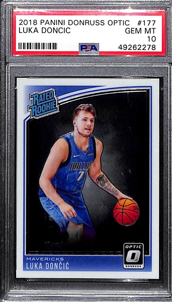 2018-19 Panini Donruss Optic Luka Doncic #177 Rookie Card Graded PSA 10 Gem Mint
