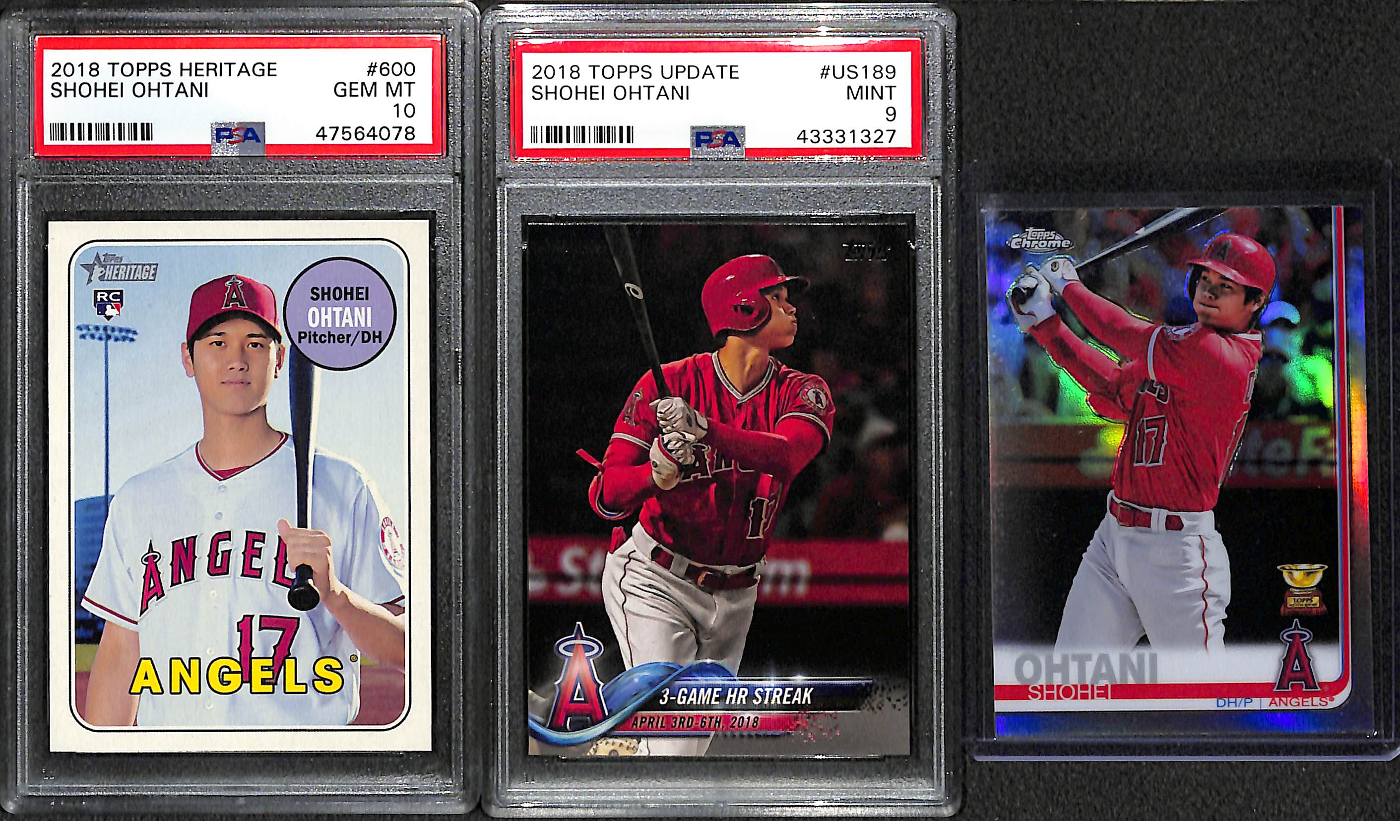 Lot Detail Lot of (3) Shohei Ohtani Cards w. 2018 Heritage Rookie