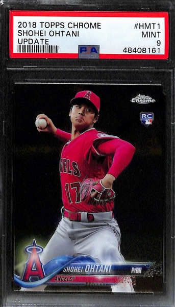 (2) Shohei Ohtani Rookie Cards w. 2018 Topps Chrome #150 (SGC 10) and 2018 Topps Chrome Update #HMT1 (PSA 9)