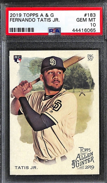 (4) Graded Fernando Tatis PSA 10 Cards - 2019 Allen & Ginter Rookie , 2019 Topps Update Rookie, 2019 B. Chrome Ready for the Show, 2020 T. Chrome Refractor