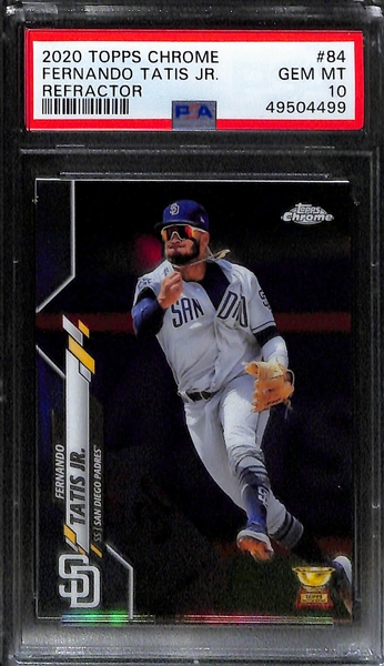 (4) Graded Fernando Tatis PSA 10 Cards - 2019 Allen & Ginter Rookie , 2019 Topps Update Rookie, 2019 B. Chrome Ready for the Show, 2020 T. Chrome Refractor