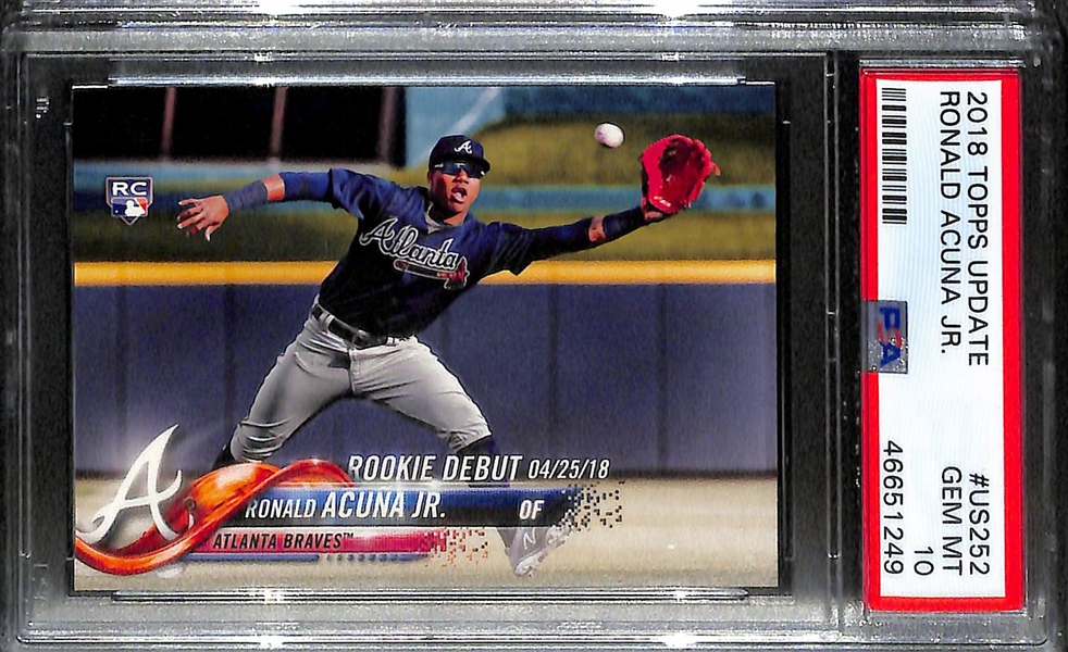 2014 Topps Update Mookie Betts Rookie #US301 (PSA 10) & 2018 Topps Chrome Update Rookie #US252 (PSA 10) 