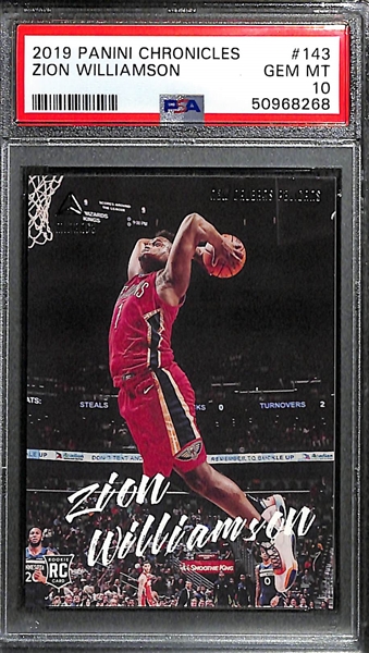 2019-20 Basketball Rookies - Chronicles Luminance Zion Williamson #143 (PSA 10) & Hoops Ja Morant #259 (PSA 10)