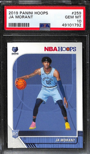 2019-20 Basketball Rookies - Chronicles Luminance Zion Williamson #143 (PSA 10) & Hoops Ja Morant #259 (PSA 10)