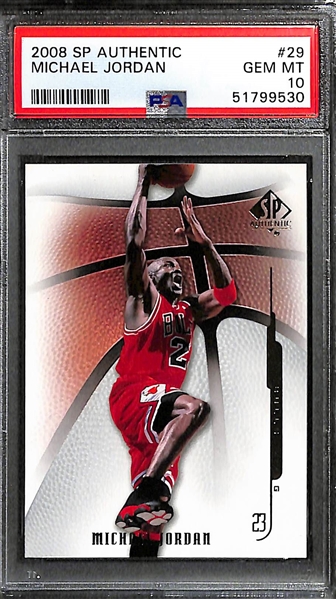 Michael Jordan Gem Mint Graded Lot - 2008 SP Authentic #29 (PSA 10), 1991 Hoops #30 BGS 9.5