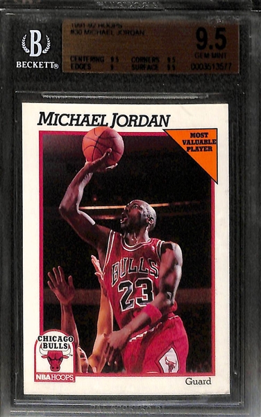Michael Jordan Gem Mint Graded Lot - 2008 SP Authentic #29 (PSA 10), 1991 Hoops #30 BGS 9.5