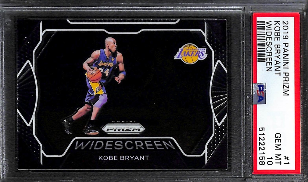 (7) PSA Graded Cards w. 2019 Prizm Kobe Bryant Widescreen #1 (PSA 10) & 2016 Finest Corey Seager Rookie (PSA 10)
