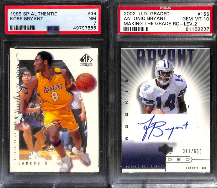 (7) PSA Graded Cards w. 2019 Prizm Kobe Bryant Widescreen #1 (PSA 10) & 2016 Finest Corey Seager Rookie (PSA 10)